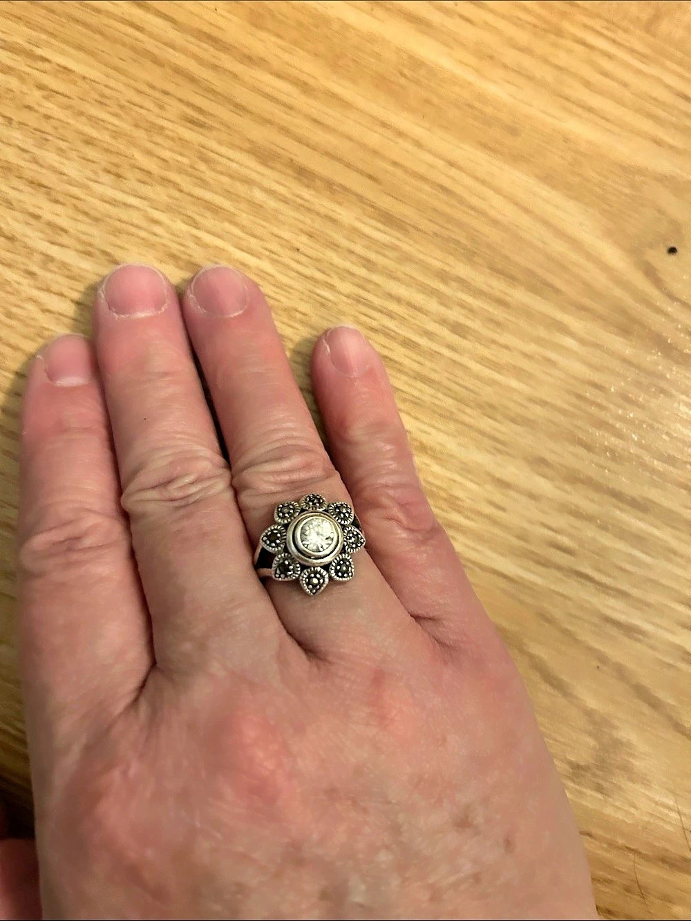 Statement Ring in Black & Silver